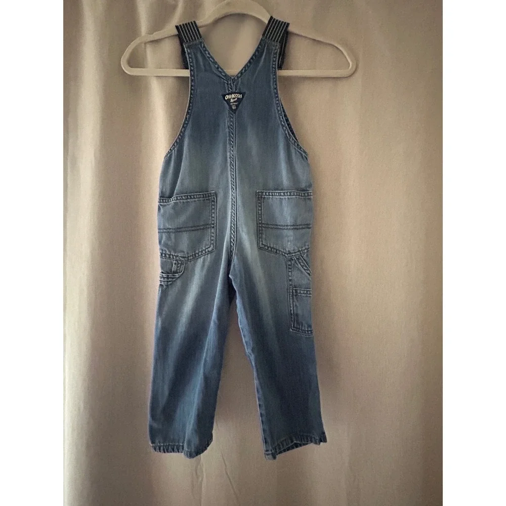 Toddler OshKosh B'gosh Denim Patchwork Overalls Size 3T